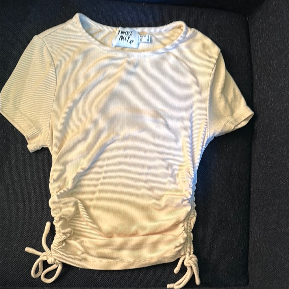 Princess Polly Beige Ribbed Top